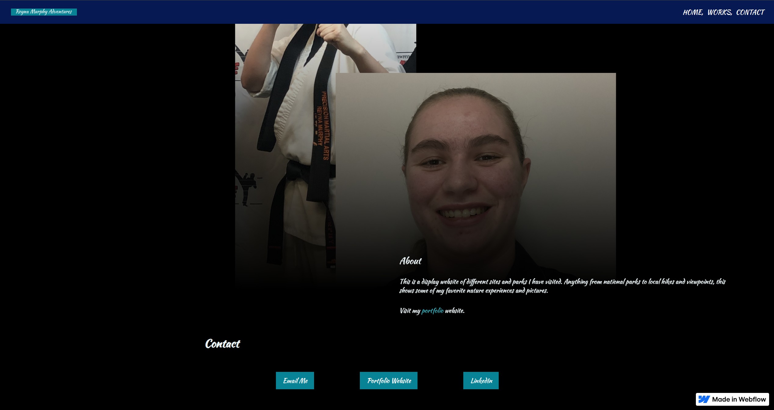 Reyna Murphy About and Cotact Page